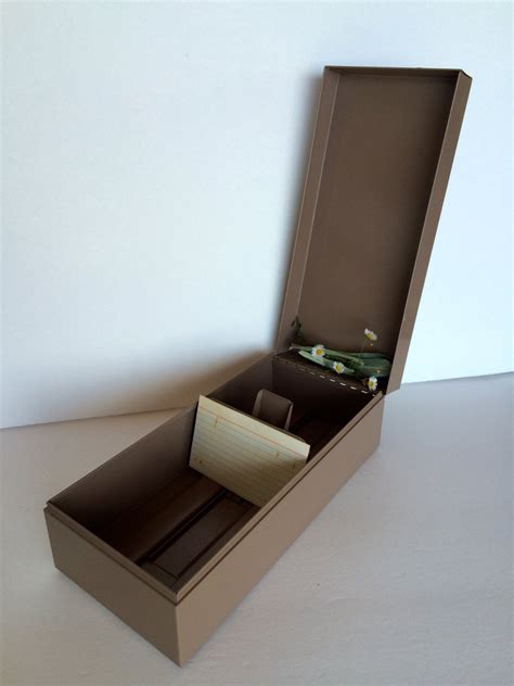 index card file box metal|metal index card box 3x5.